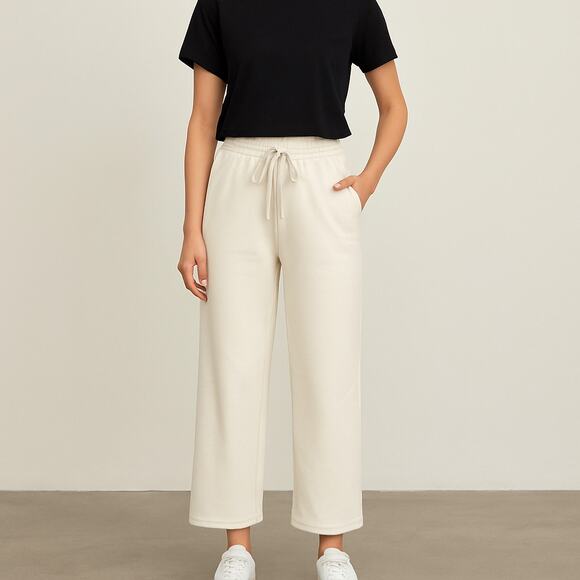 Lululemon Loungeful High-Rise Wide Leg Crop White Opal - Picture 1 of 12